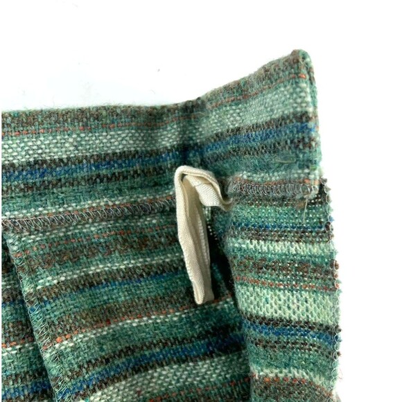 Vintage Moffat Weavers Scotland Wool Long Skirt Green Striped Womens Size 14 - Picture 7 of 8